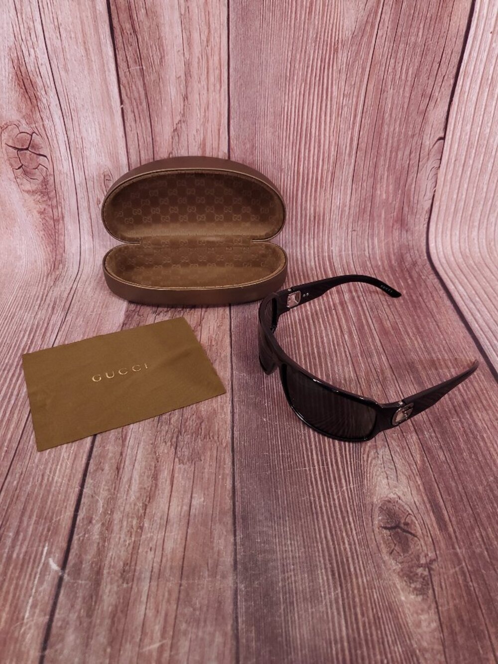 Vintage Gucci GG 1583/S D28P9 Retro Sunglasses Black Gray Italy Made Authentic